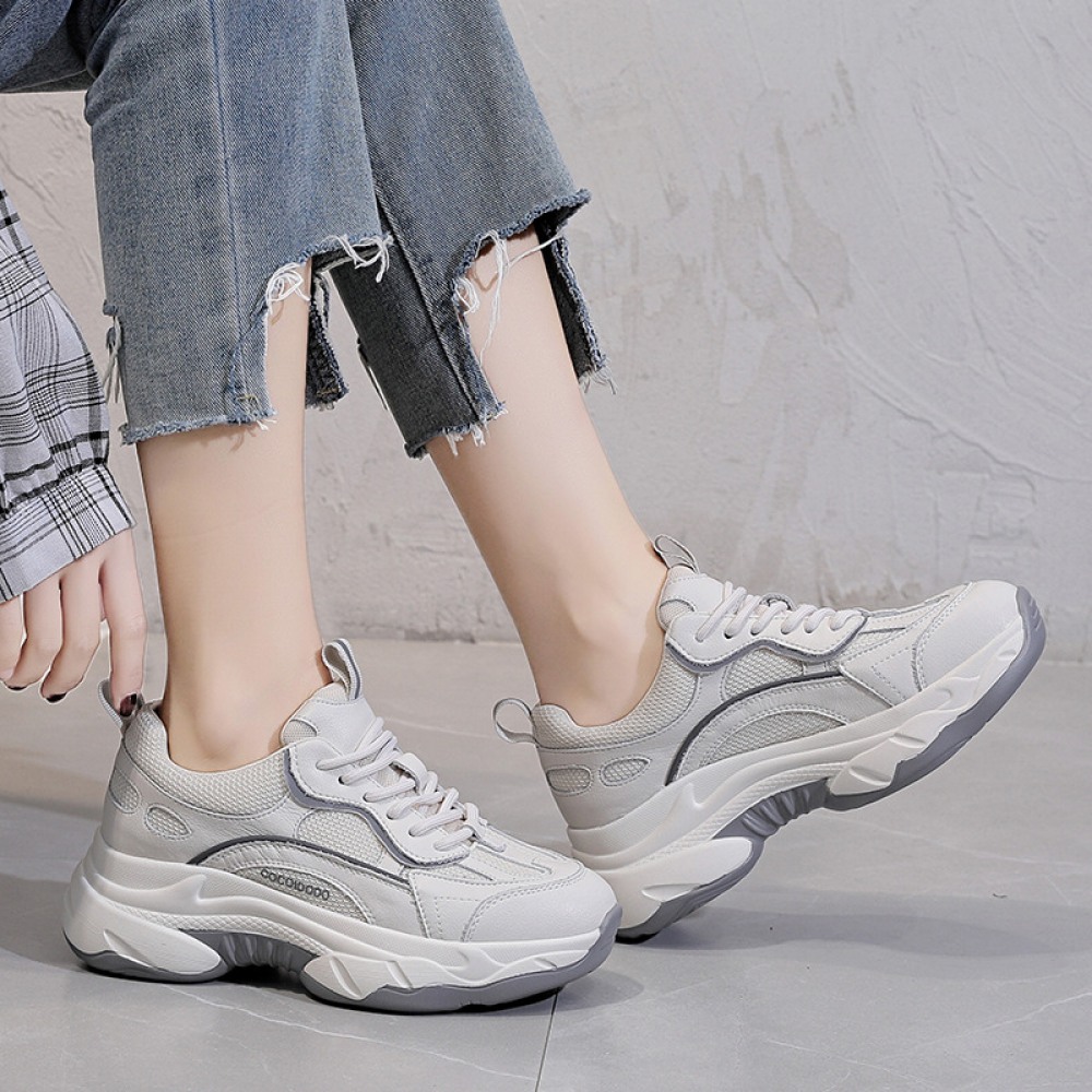 Women's Spring New Shoes Trendy Thick-Soled Increased Sports Running Casual Shoes